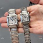 New Cartier Watch - Cartier Tank Francaise Silver Dial w Roman Couple Watches